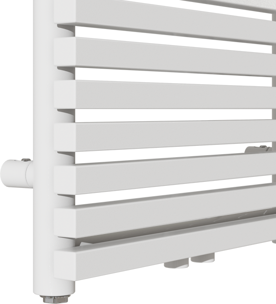 Vipera Vesuvio enkele handdoekradiator 50 x 180 cm elektrische verwarming glanzend wit zij- en middenaansluiting 1.205W, weerstand inbegrepen