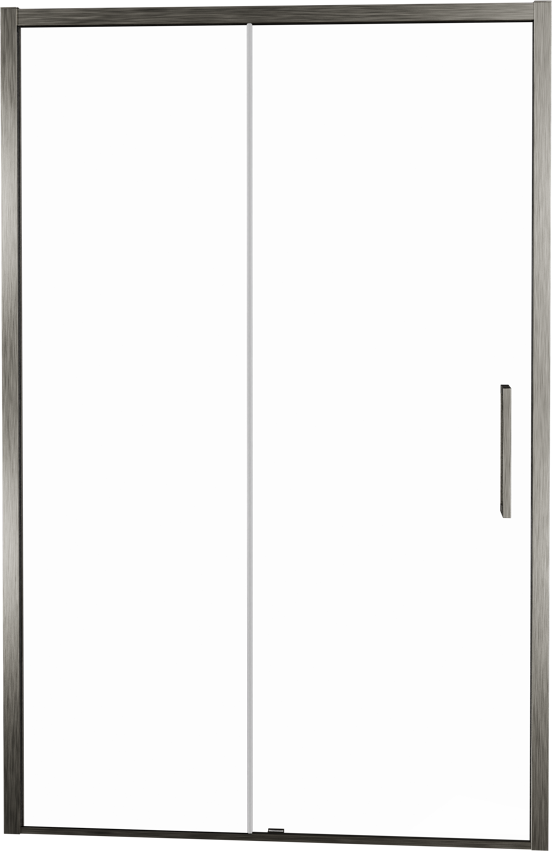 Balmani Senses Design porte coulissante réversible 140 cm x 210 cm verre transparent, Profil Brushed GunMetal
