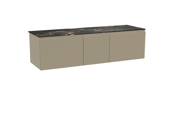 Balmani Sfera meuble salle de bains suspendu 180 x 55 cm dune avec Stretto tablette simple ou double en marbre portoro gold