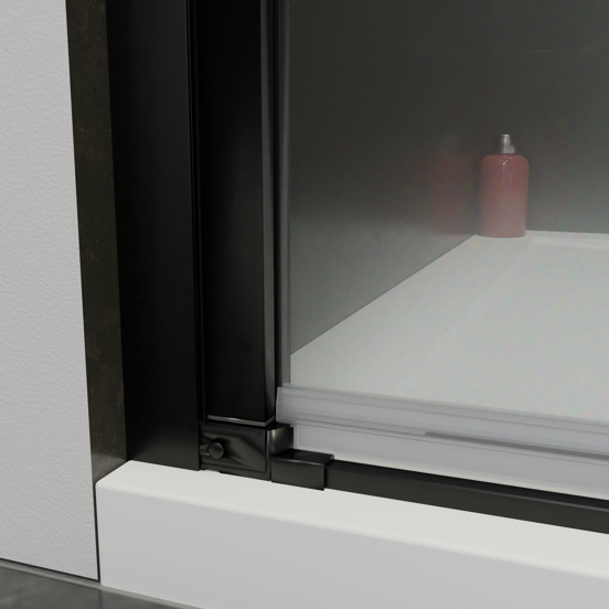 Luca Varess Kuresa douche pendeldeur 90 x 200 cm helder glas mat zwart profiel