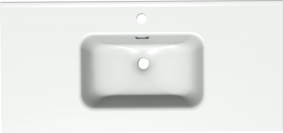 Linie Baro Einzelwaschtisch, weiß matte Porzellan, 100 x 46 cm
