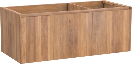 Balmani Idra zwevende wastafelonderkast 120 x 55 cm asymmetrisch links teakhout 4 lades