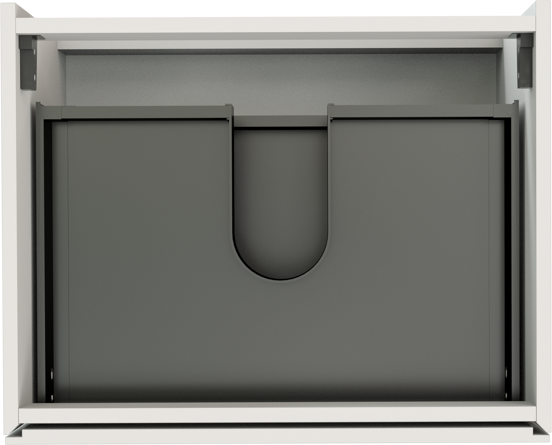 Storke Edge hängender Waschbeckenunterschrank: 65 x 52 cm, Weiß matt, 2 Schubladen