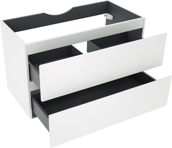 Linie Lado zwevende wastafelonderkast 90 x 46 cm mat wit 2 lades