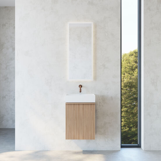 Balmani Forma zwevende fonteinkast 42 x 21 cm naturel eiken