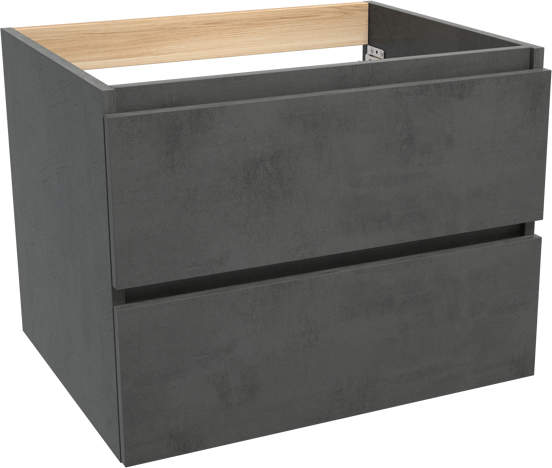 Balmani Lucida zwevende wastafelonderkast 67,5 x 55 cm beton donkergrijs 2 lades