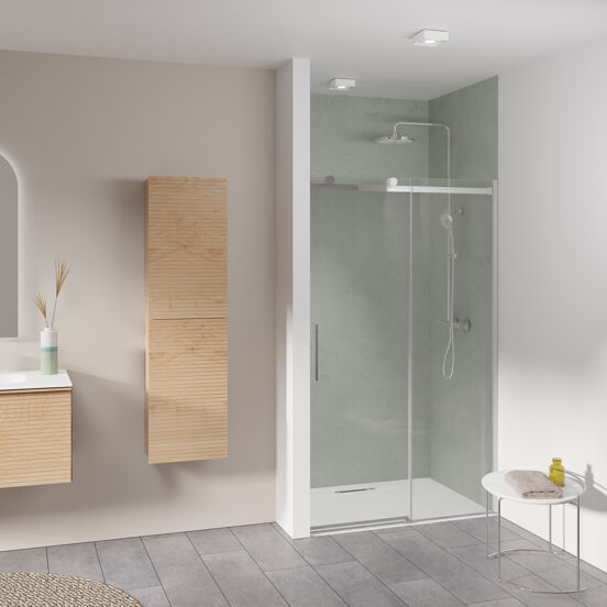 Luca Varess Boltano douche schuifdeur 120 cm x 200 cm Helder glas chroom profiel