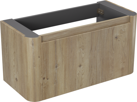 Storke Soft  hängendes möbelstück Waschtischunterschränke 100 x 46 cm Eiche rau 2 Schubladen