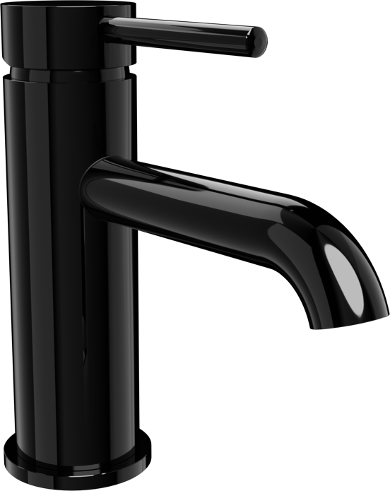 Blaufoss Round EcoStart robinet de lavabo standard noir brillant