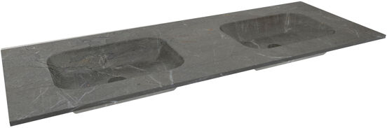 Balmani Tablo Arcato dubbele wastafel Pietra Grey marmer 150 x 55 cm