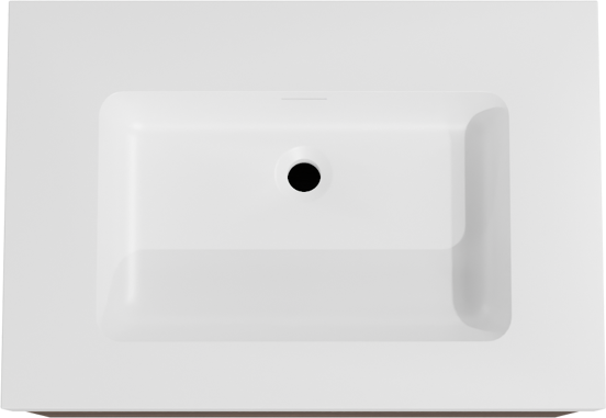 Storke Edge meuble salle de bains suspendu 75 x 52 cm noyer avec Mata High plan simple en solid surface blanc mat