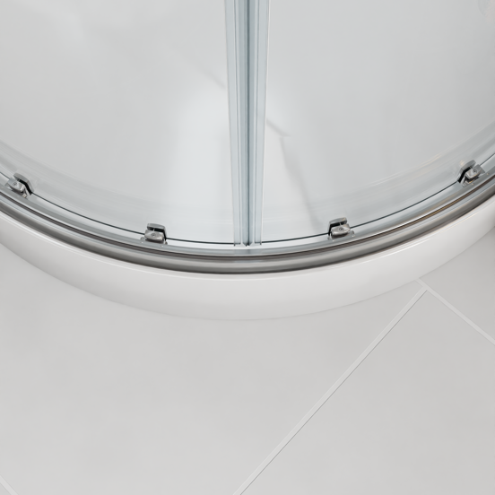 Luca Varess Talan cabine de douche quart de rond avec portes coulissantes 90 x 90 cm verre transparent profil chrome mat