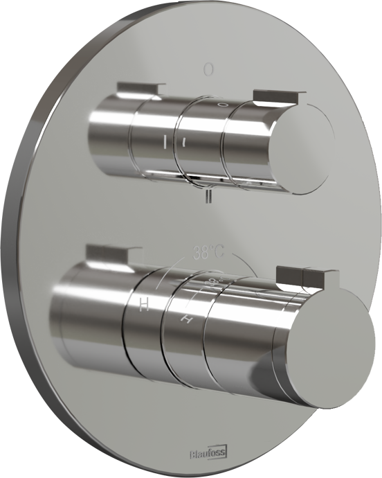 Blaufoss Smartbox Round thermostatische inbouw regendoucheset met ronde regendouchekop 30 cm glanzend chroom