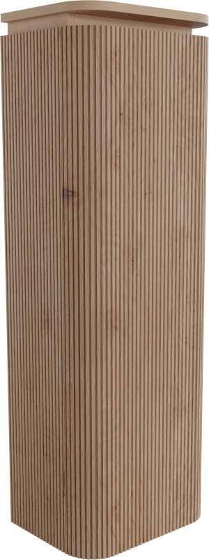 Balmani Moon Badhochschrank: Hängend, Links, Eiche natur, 44 x 32 x 130 cm