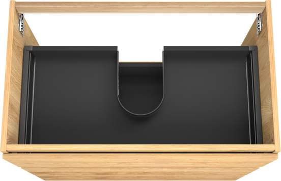 Balmani Lucida stehender Waschbeckenunterschrank: 90 x 55 cm, Eiche rustikal, 3 Schubladen