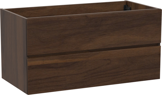 Storke Edge zwevende wastafelonderkast 105 x 52 cm notenhout 2 lades
