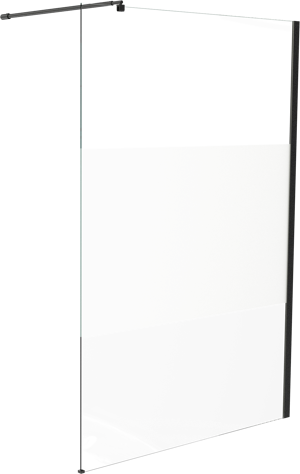 Linie Walk-In douche à l'italienne 140 x 200 cm verre transparent avec bande matte profil noir mat