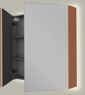 Linie Montro spiegelkast 80 x 75 cm cotto met spiegelverlichting