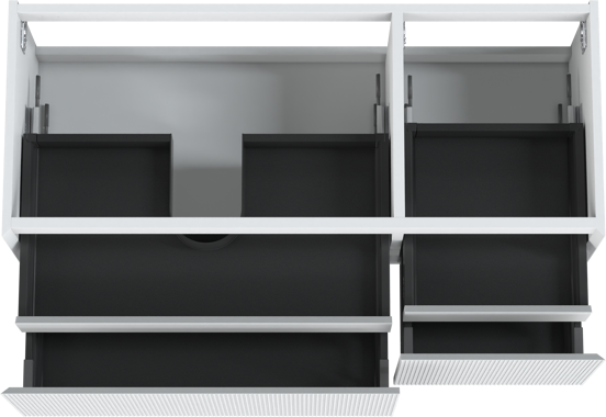 Balmani Fila zwevende wastafelonderkast 135 x 55 cm asymmetrisch links mat wit 4 lades