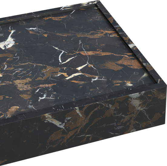Balmani Cubo asymmetrisch linkse wastafel Portoro Gold marmer 90 x 49 cm