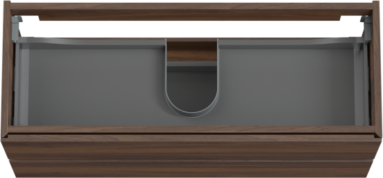 Storke Edge zwevende wastafelonderkast 100 x 40 cm notenhout 2 lades