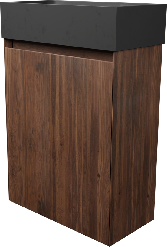 Balmani Mitra meuble wc suspendu 42 x 21 cm noyer américain avec Dama plan vasque en granite doux