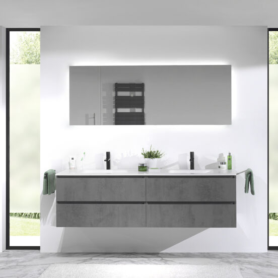 Balmani Giro miroir rectangulaire lumineux et anti-buée 180 x 65 cm