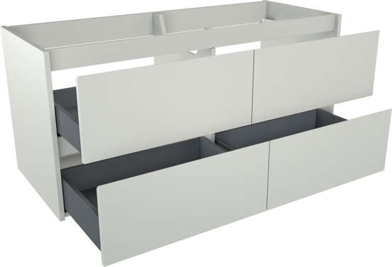 Storke Seda meuble sous-vasque suspendu 130 x 52 cm blanc mat 4 tiroirs