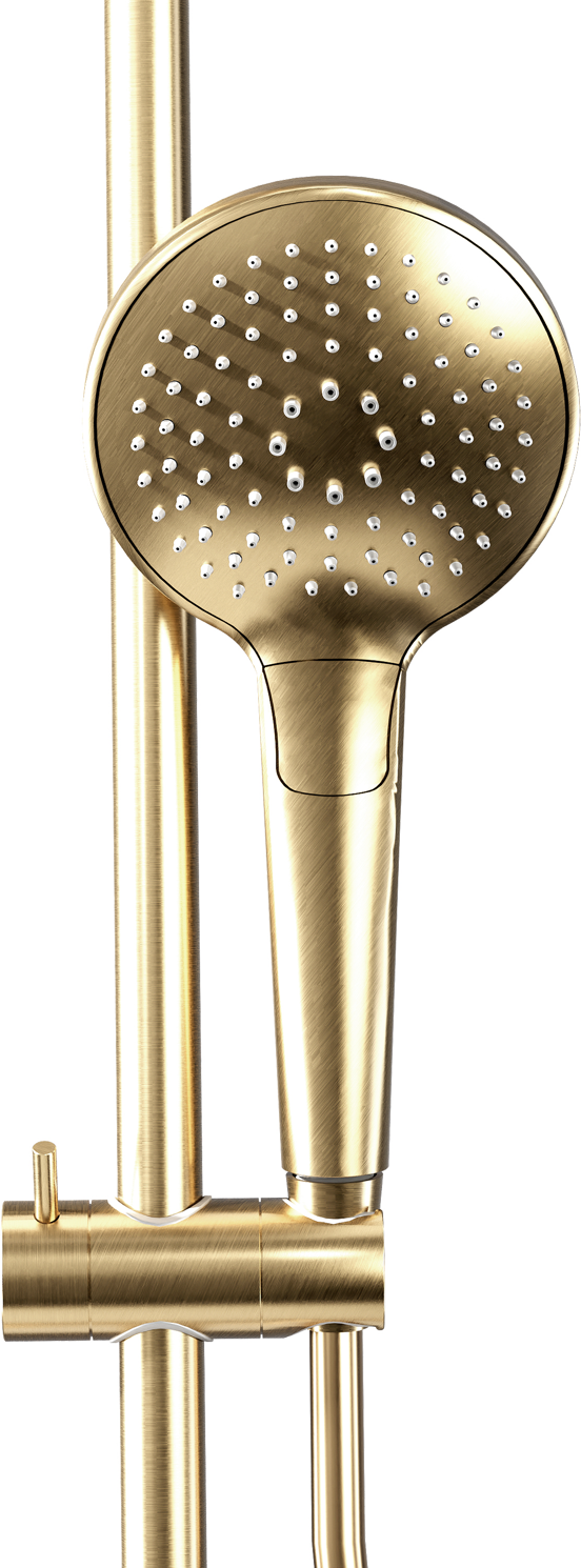 Blaufoss Round 300 colonne de douche de pluie robinet thermostatique Brushed Champagne Gold