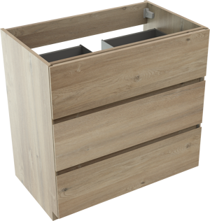 Storke Edge staande wastafelonderkast 85 x 52 cm ruwe eik 3 lades