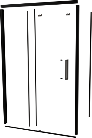 Balmani Senses Design 140 cm links douchehoek met schuifdeur profielenset mat zwart