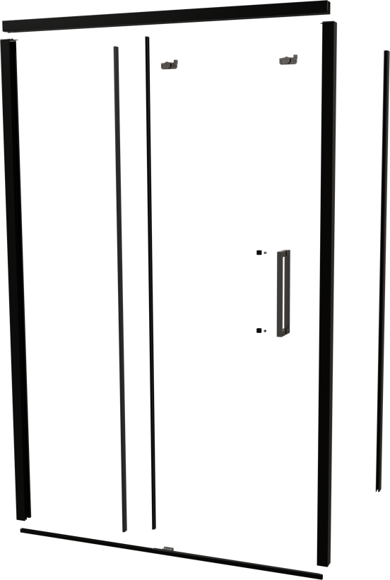 Balmani Senses Design 140 cm links douchecabine met schuifdeur profielenset mat zwart
