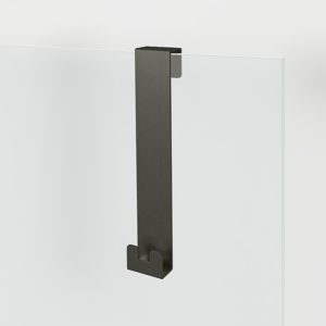 Blaufoss Gulio Duschhalter mit Doppelhaken, Brushed Gunmetal