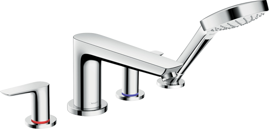 Hansgrohe Talis 4-gats badrandkraan met douchekop glanzend chroom