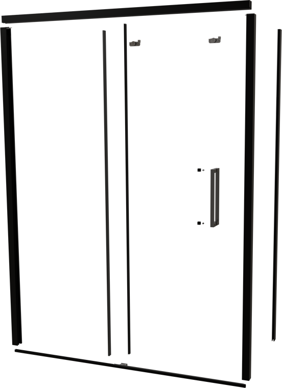 Balmani Senses Design 160 cm links douchecabine met schuifdeur profielenset mat zwart
