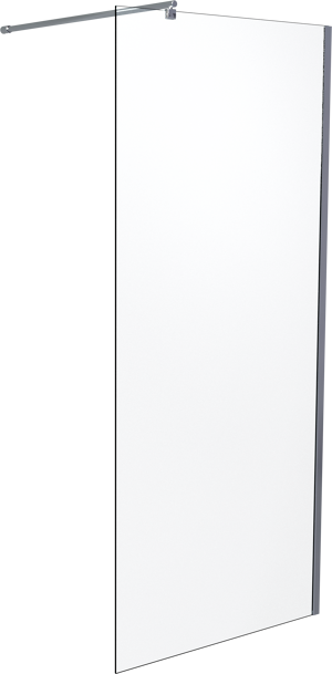SanyOne douche à l'italienne 85 x 195 cm verre transparent profil chrome brillant