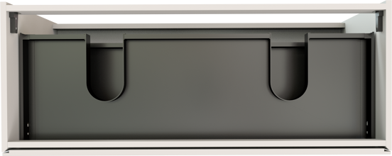 Storke Edge staande wastafelonderkast 120 x 46 cm mat wit 3 lades 2 sifonuitsparingen