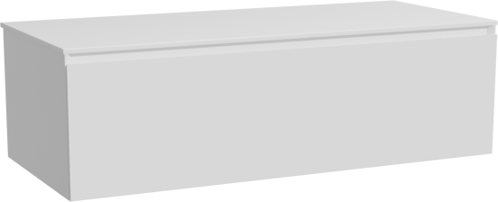 Storke Edge meuble salle de bains suspendu 120 x 52 cm blanc brillant avec Tavola tablette simple ou double en solid surface blanc mat