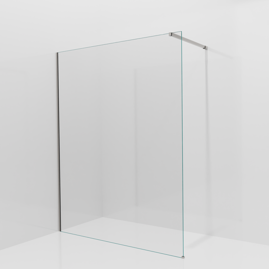 Balmani Modular douche à l'italienne: 160 x 200 cm, Verre extra transparent, avec coating, Profil Brushed Inox