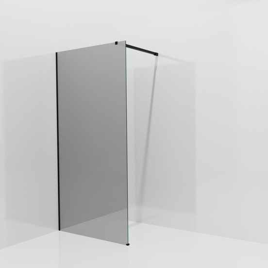 Balmani Modular Walk-In Dusche: 100 x 200 cm, Reflex-Spiegelglas, Profil Schwarz matt