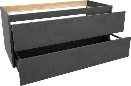 Balmani Lucida zwevende wastafelonderkast 120 x 55 cm beton donkergrijs 2 lades