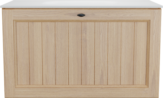 Balmani Lemon meuble salle de bains suspendu 90 x 55 cm, plaqué chêne naturel avec Tablo Arcato plan simple en blanc mat