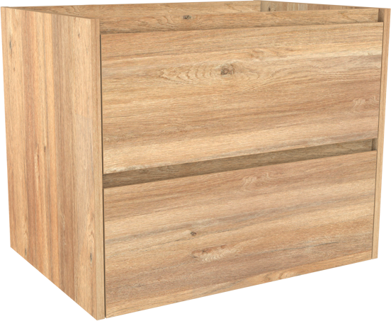 Storke Seda meuble sous-vasque suspendu 75 x 52 cm chêne brut 2 tiroirs