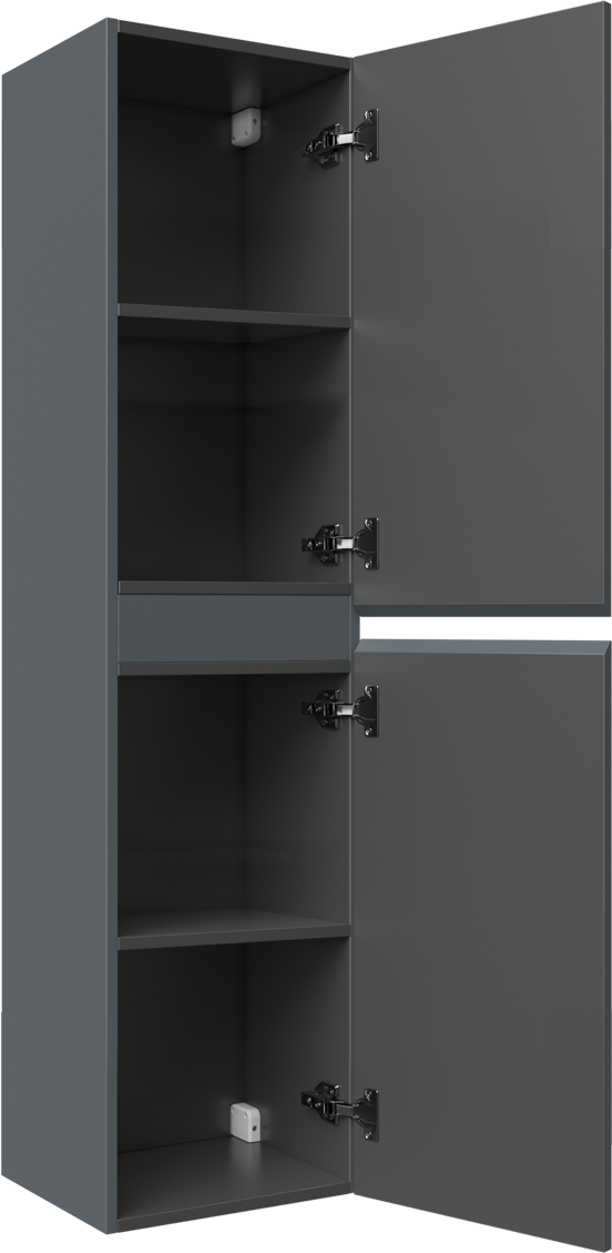 Linie Lado hängender Hochschrank Blau Anthrazit 35 x 30 x 140 cm