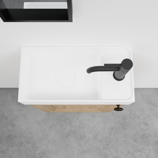 Balmani Lemon zwevend toiletmeubel 42 x 21 cm verweerd eiken met Dama wastafel in matte Solid Surface