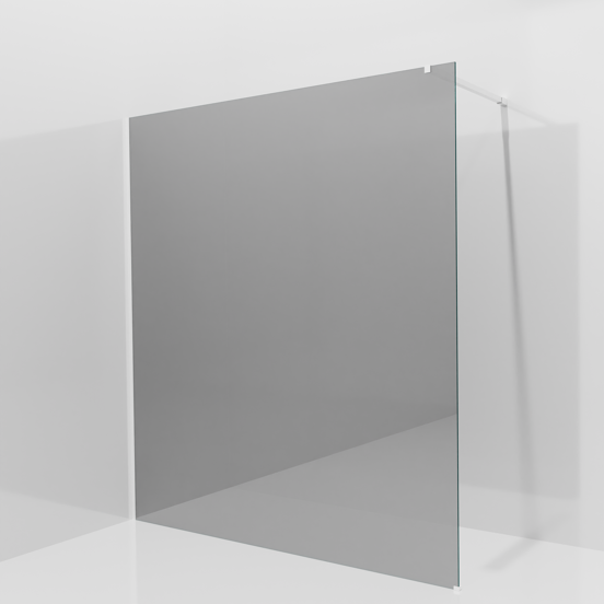 Balmani Modular Walk-In Dusche: 180 x 200 cm, Reflex-Spiegelglas, inklusive Coating, Profil Weiß matt