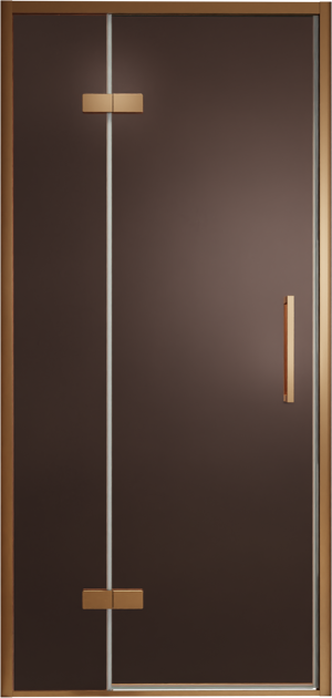 Balmani Senses Design porte pivotante à gauche 100 cm x 210 cm verre Bronze, Profil Brushed Rosegold