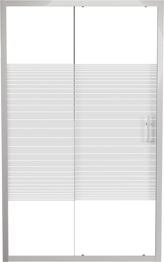 SanyOne Anton douche schuifdeur 120 cm x 190 cm Gestreept glas glanzend witte profiel