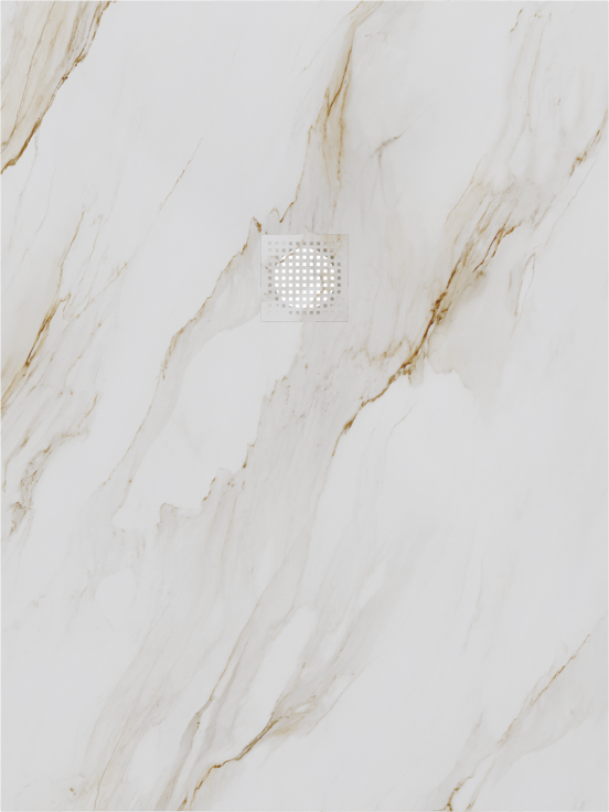 Luca Varess Suite douchebak 120 x 90 cm composietmarmer Marble Gold 