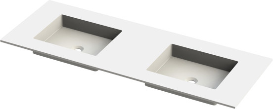 Balmani Tablo Stretto dubbele wastafel matte Solid Surface 150 x 55 cm